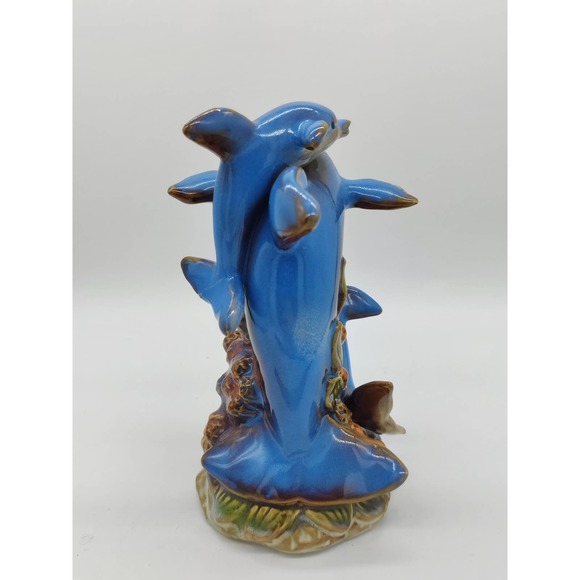 Dolphin Figurine Dolphins Decorative Sculpture Beautiful 7" Ceramic Decor Ocean - Picture 4 of 8